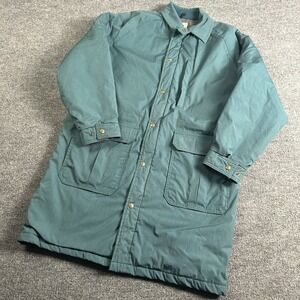 LL Bean Womens Parka XL Green Long Sleeve Vtg 90's Wool Lining USA